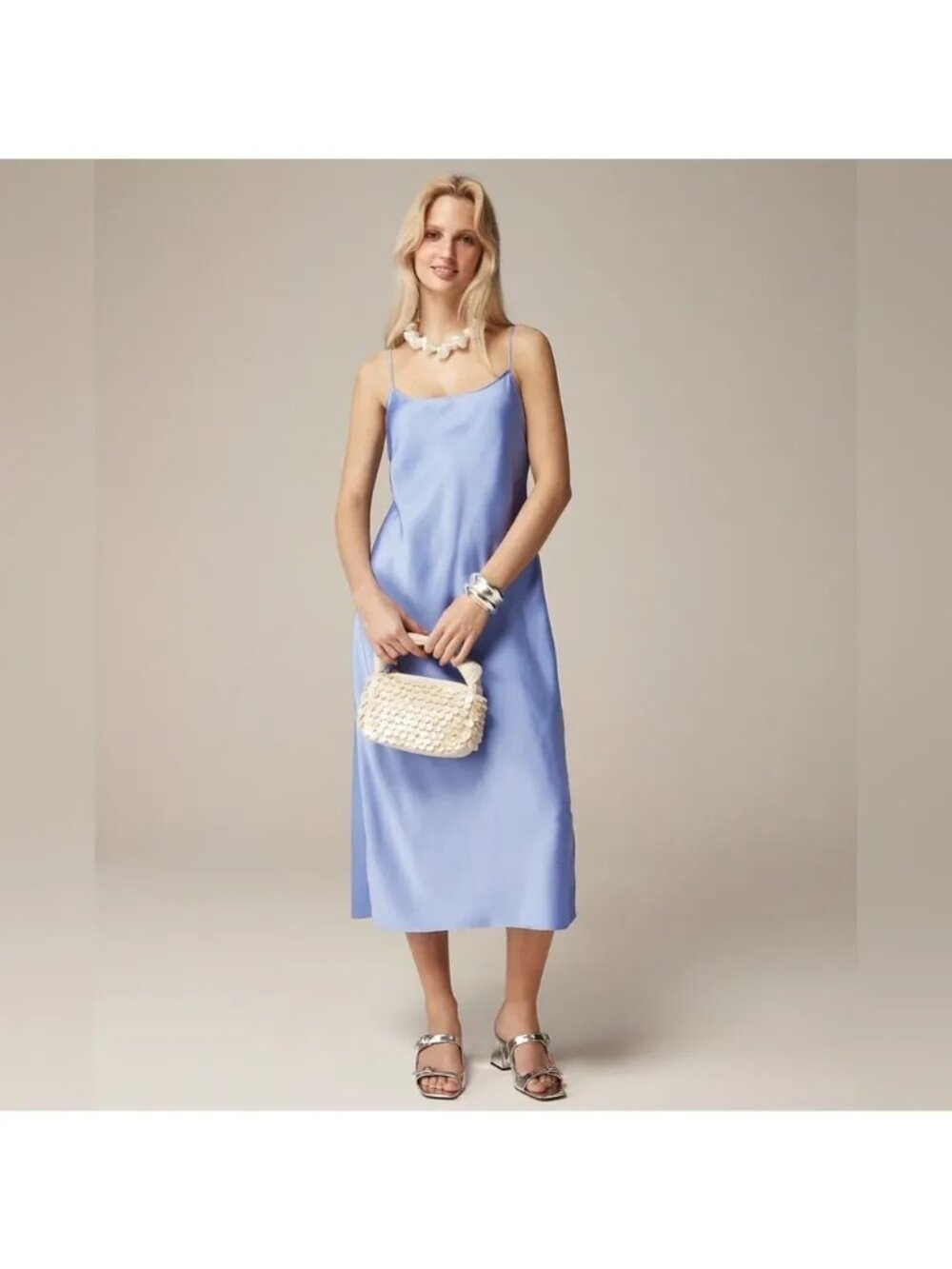 J. Crew Gwyneth 90s Inspired Slip Dress Light Blue Size 4